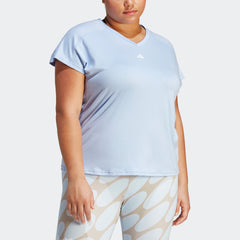 Women's AEROREADY Train Essentials Minimal Branding V-Neck Tee (Plus Size)