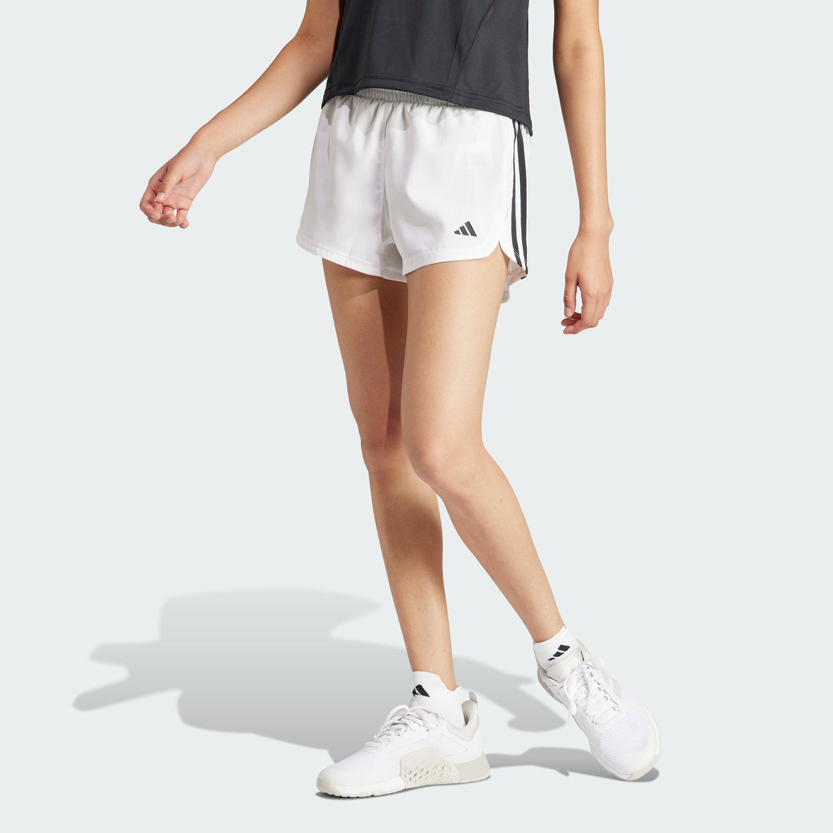 Women's Pacer Training 3-Stripes Woven Mid-Rise Shorts