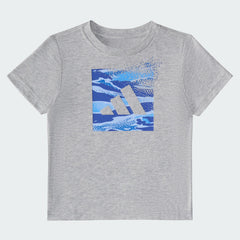 Kids' Two Piece Short Sleeve Cotton Heather Tee and Elastic Waistband Printed Shorts Set