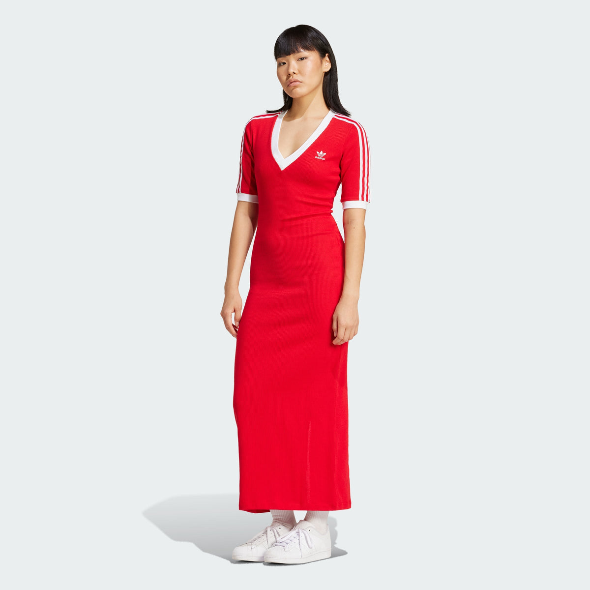 Women's Adicolor 3 Stripes Knit V Neck Dress
