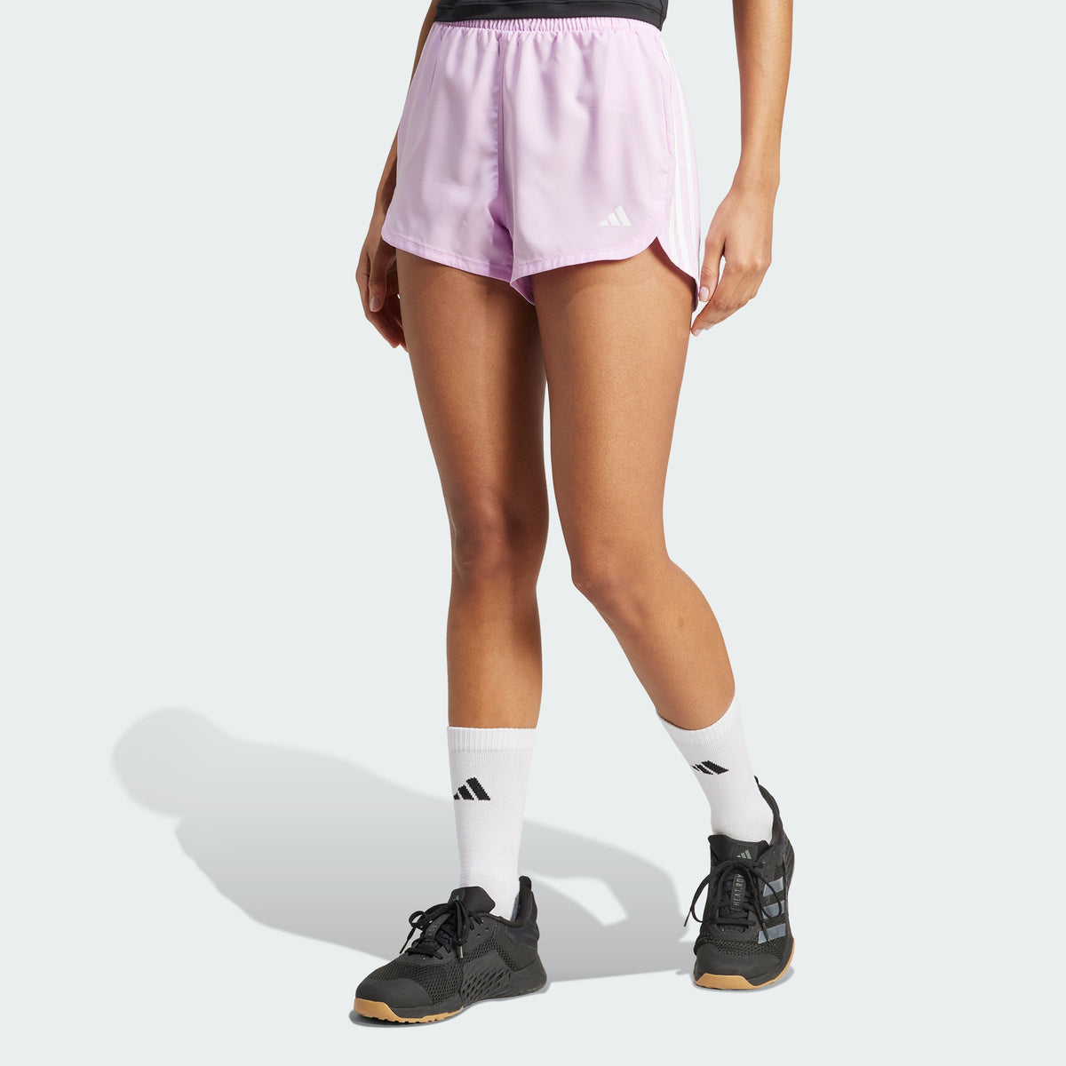 Women's Pacer Training 3 Stripes Woven High Rise Shorts