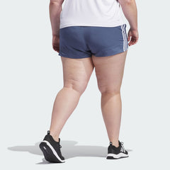Women's Pacer Training 3-Stripes Woven High-Rise Shorts (Plus Size)
