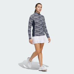 Women's Ultimate365 Printed Quarter-Zip Mock Polo Shirt