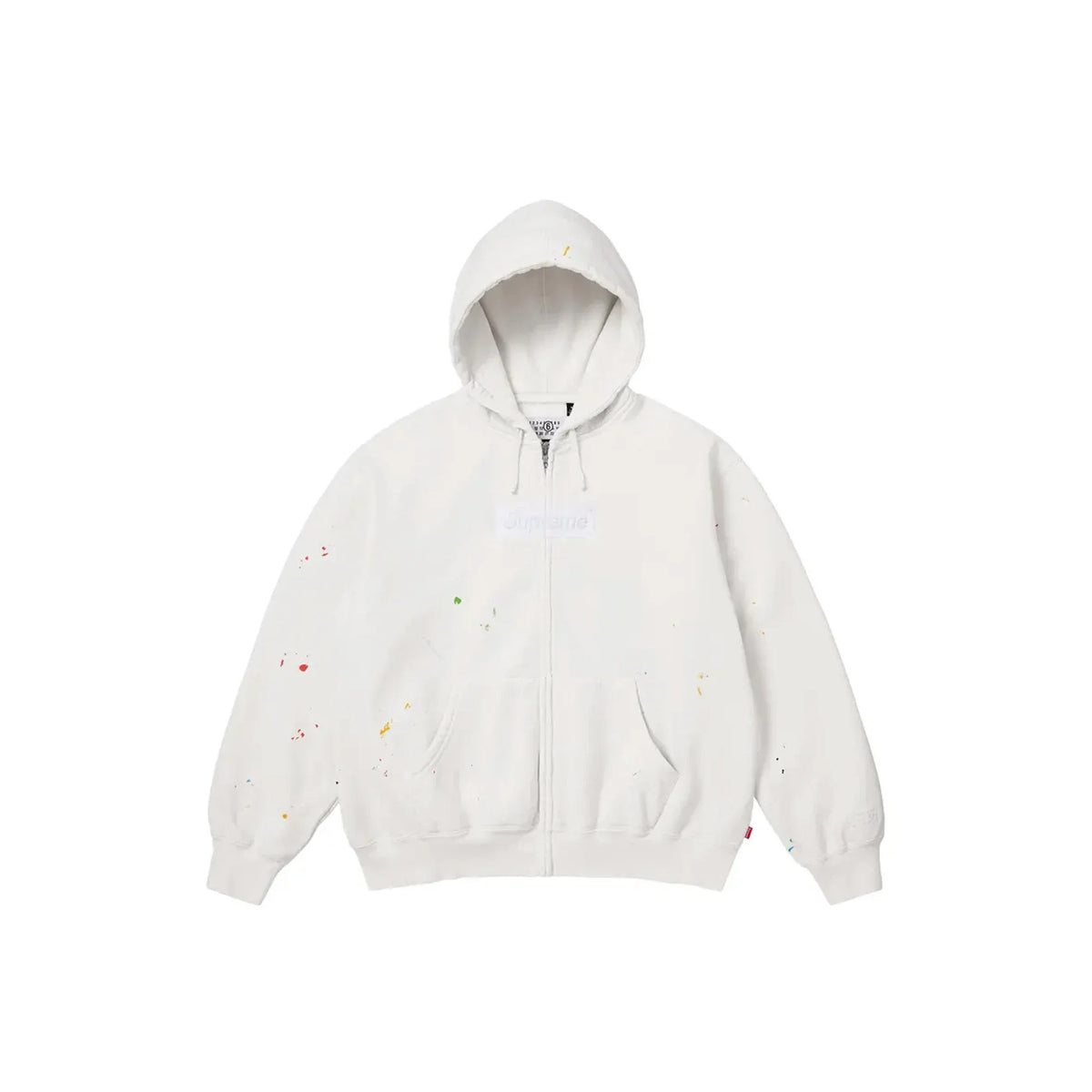 Supreme x MM6 Maison Margiela Box Logo Zip Up Hooded Sweatshirt 'White' (2026)